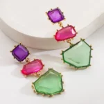 Multicolor Stone Earrings - Image 2