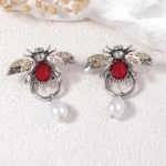 Silver Honey Bee Earrings