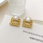 Classic White Stone Korean Earrings