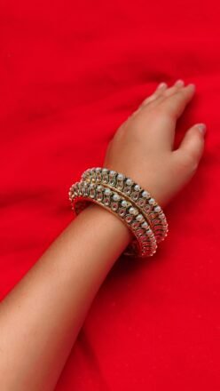 Trending Rajwade Pearl Meenakari Kada (set of 2) - Image 3