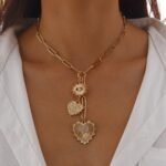 Simple Style Heart Shape Alloy Pendant Necklace