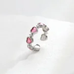 Soft Pink Hearts stone ring