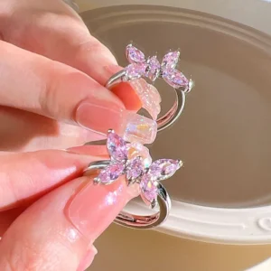 Sweet Heart Butterfly Rings -Purple
