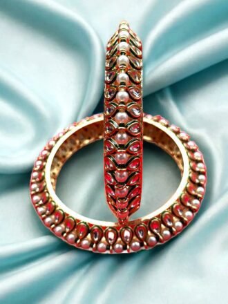 Trending Rajwade Pearl Meenakari Kada (set of 2) - Image 2