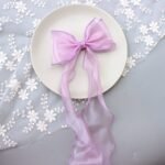 Bow knot organza rhinestone hair clip