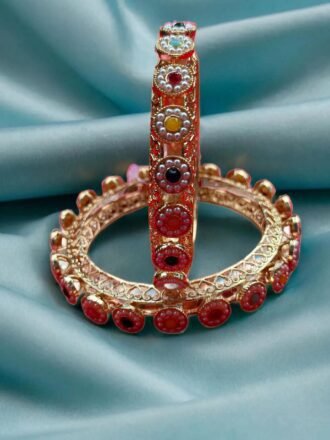 Multicolor Rajwade Pacheli Bangles (set of 2)