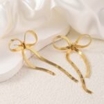 Sweet Bow Long Chain Earrings