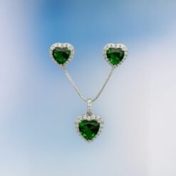 Heart Shape Stone Pendent Set With Earrings For Women and Girls