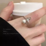 Butterfly pearl Adjustable Ring