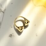 Elegant Heart -Shaped Gold Plated Ring - Image 2