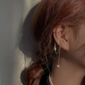 Silver Ear Cuffs_Pearl Earring