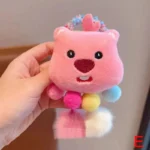 Pink teddy hair clip