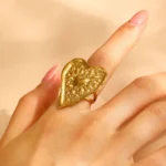 Sweet Daisy Heart Adjustable Ring