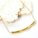 Minimal bar necklace gold plated stainless steel – tarnish free waterproof jewellery for women India
