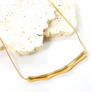 Minimal bar necklace gold plated stainless steel – tarnish free waterproof jewellery for women India