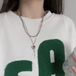 Red Rose Silver Necklace - Image 2