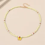 Sweet Butterfly Beaded Pendant Necklace - Image 4