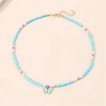 Sweet Butterfly Beaded Pendant Necklace - Image 3