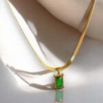 Green Stone Snake Chain