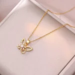 Butterfly Rotating Pendant Necklace