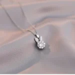Rabbit silver Rotating Pendant Necklace