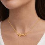 Heartbeat Infinity Necklace with Gold Finish Set - Image 2